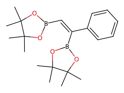 4,4,5,5-tetramethyl-2-[(E)-1-phenyl-2-(4,4,5,5-tetramethyl-1,3,2-dioxaborolan-2-yl)vinyl]-1,3,2-dioxaborolane structure