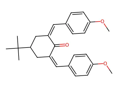 4-Tert-butyl-2,6-bis[(4-methoxyphenyl)methylidene]cyclohexan-1-one structure
