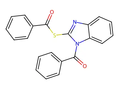 Phenyl 2-(phenylcarbonylthio)benzimidazolyl ketone structure