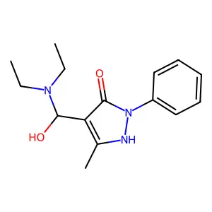 2-Pyrazolin-5-one, 4-diethylaminohydroxymethyl-3-methyl-1-phenyl- structure