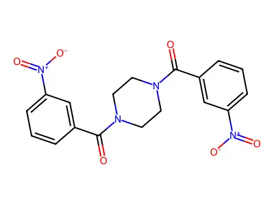 1,4-Bis(3-nitrobenzoyl)piperazine structure