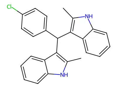 1H-Indole, 3,3'-[(4-chlorophenyl)methylene]bis[2-methyl- structure