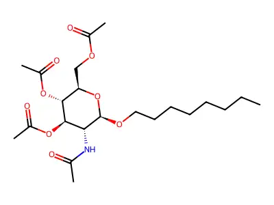 [3,4-Bis(acetyloxy)-5-acetamido-6-(octyloxy)oxan-2-YL]methyl acetate structure