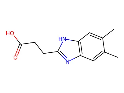 3-(5,6-dimethyl-1H-benzimidazol-2-yl)propanoic acid structure