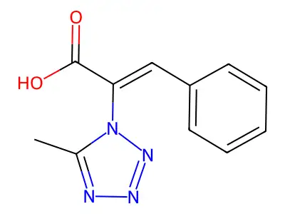 2-(5-Methyltetrazol-1-yl)-3-phenylprop-2-enoic acid structure