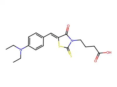 5-[[4-(Diethylamino)phenyl]methylene]-4-oxo-2-thioxo-3-thiazolidinebutanoic acid structure
