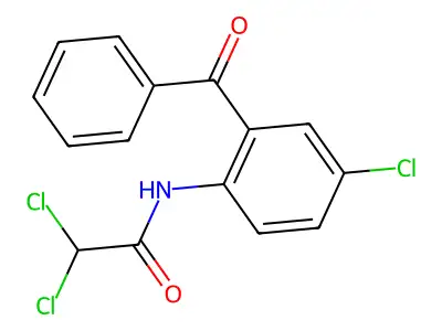 N-(2-benzoyl-4-chlorophenyl)-2,2-dichloroacetamide structure