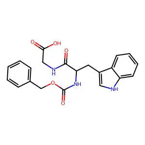 2-(2-{[(benzyloxy)carbonyl]amino}-3-(1H-indol-3-yl)propanamido)acetic acid structure