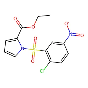 1H-Pyrrole-2-carboxylic acid, 1-((2-chloro-5-nitrophenyl)sulfonyl)-, ethyl ester structure