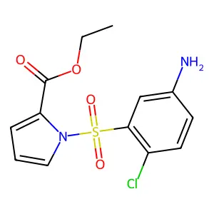 1H-Pyrrole-2-carboxylic acid, 1-((5-amino-2-chlorophenyl)sulfonyl)-, ethyl ester structure