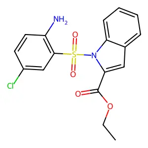 1H-Indole-2-carboxylic acid, 1-((2-amino-5-chlorophenyl)sulfonyl)-, ethyl ester structure