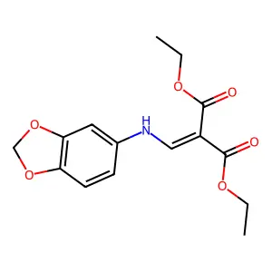 2-[(1,3-苯并二氧杂环戊烯-5-基氨基)亚甲基]丙二酸1,3-二乙酯 structure