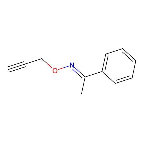 (1E)-1-Phenylethanone O-2-propyn-1-yloxime structure