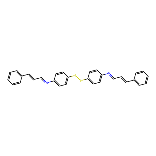 N-[4-[[4-(cinnamylideneamino)phenyl]disulfanyl]phenyl]-3-phenylprop-2-en-1-imine structure
