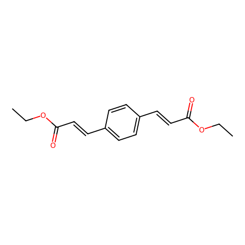 Diethyl p-phenylenediacrylate structure