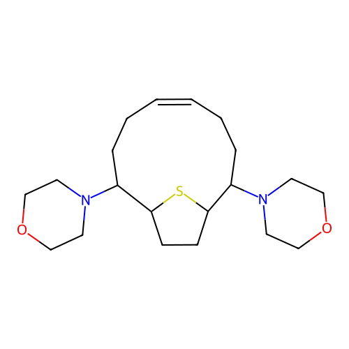 Morpholine, 4,4'-(13-thiabicyclo(8.2.1)tridec-5-ene-2,9-diyl)bis- structure