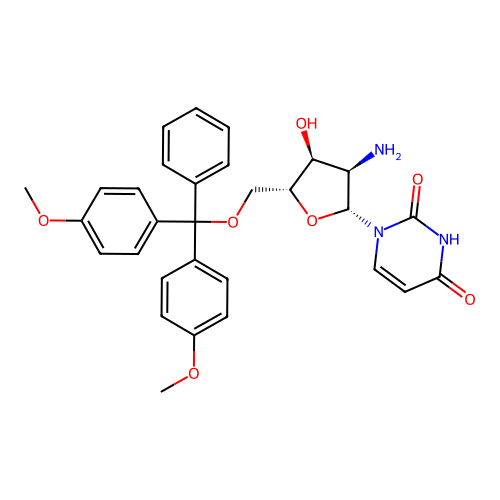 2'-Amino-2'-deoxy-5'-O-DMT-uridine structure