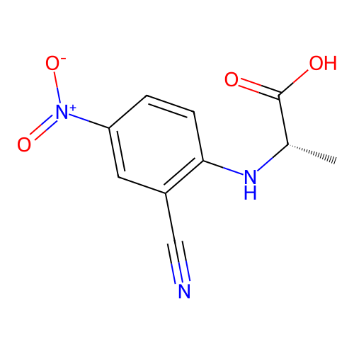 N-(2-cyano-4-nitrophenyl)-L-alanine structure
