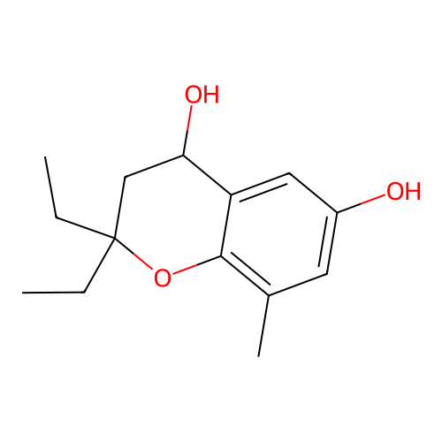 2H-1-Benzopyran-4,6-diol, 2,2-diethyl-3,4-dihydro-8-methyl- structure