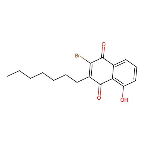 2-Bromo-3-heptyl-5-hydroxynaphthalene-1,4-dione structure