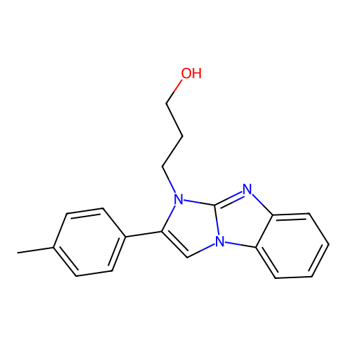 3-[2-(4-methylphenyl)-1H-imidazo[1,2-a]benzimidazol-1-yl]propan-1-ol structure