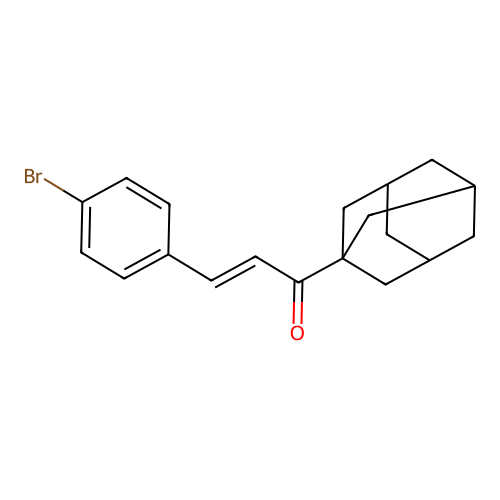 (E)-1-(1-adamantyl)-3-(4-bromophenyl)prop-2-en-1-one structure