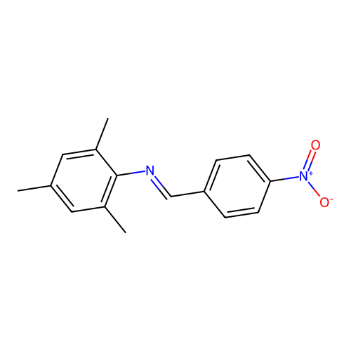 2,4,6-trimethyl-N-(4-nitrobenzylidene)aniline structure