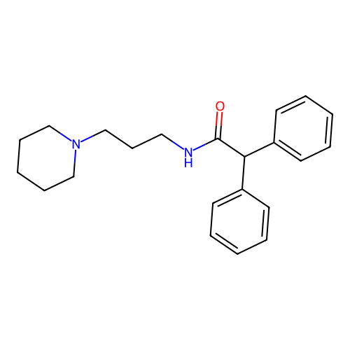 2,2-diphenyl-N-(3-piperidin-1-ylpropyl)acetamide structure