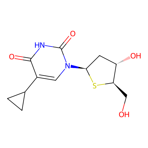 5-Cyclopropyl-2'-deoxy-4'-thiouridine structure