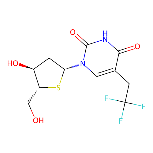 2'-Deoxy-5-(2,2,2-trifluoro-ethyl)-4'-thiouridine structure
