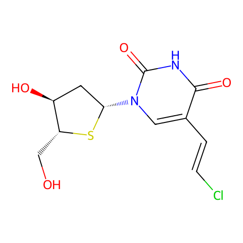 2'-Deoxy-5-((E)-2-chloro-vinyl)-4'-thiouridine structure