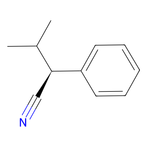 (2S)-3-methyl-2-phenylbutanenitrile structure