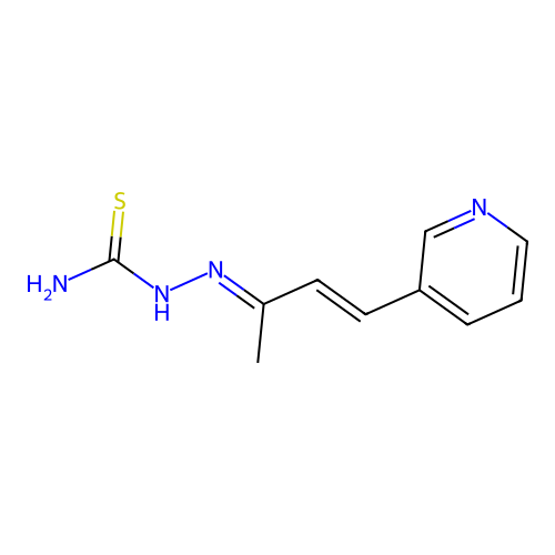 Hydrazinecarbothioamide, 2-(1-methyl-3-(3-pyridinyl)-2-propenylidene)-, (E,E)- structure