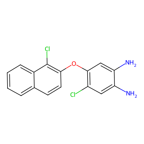 4-Chloro-5-((1-chloronaphthalen-2-yl)oxy)benzene-1,2-diamine structure