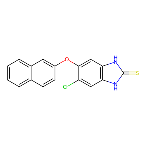 5-chloro-6-(naphthalen-2-yloxy)-1,3-dihydro-2H-benzimidazole-2-thione structure