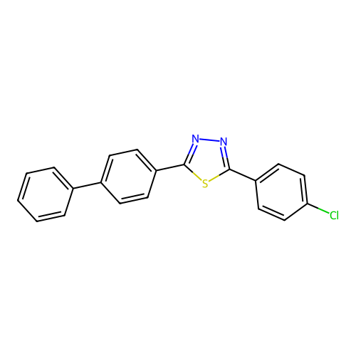 2-([1,1'-Biphenyl]-4-yl)-5-(4-chlorophenyl)-1,3,4-thiadiazole structure