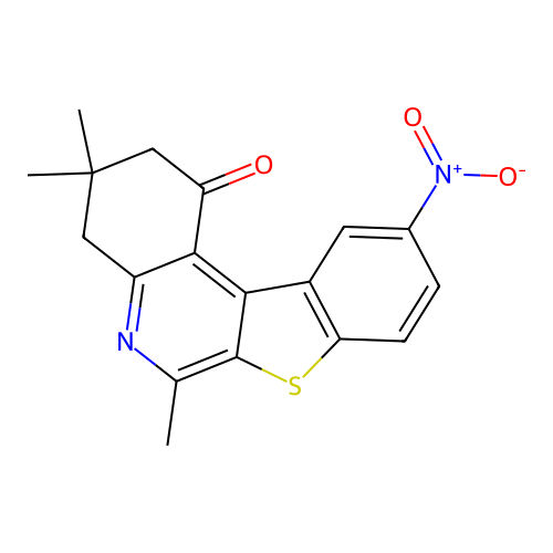 3,3,6-trimethyl-10-nitro-3,4-dihydrobenzo[4,5]thieno[2,3-c]quinolin-1(2H)-one structure