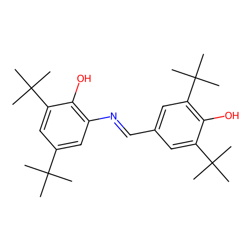 (E)-2,6-di-tert-butyl-4-(((3,5-di-tert-butyl-2-hydroxyphenyl)imino)methyl)phenol structure