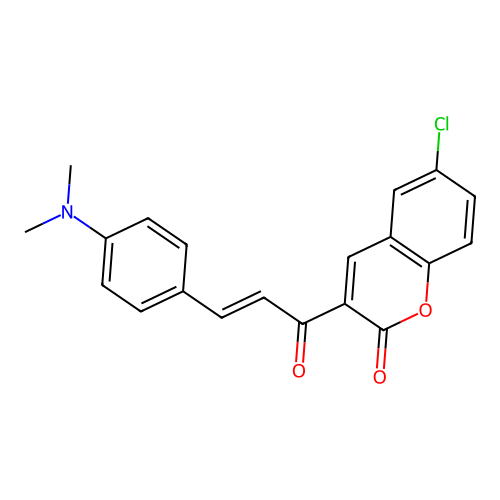 (E)-6-chloro-3-(3-(4-(dimethylamino)phenyl)acryloyl)-2H-chromen-2-one structure