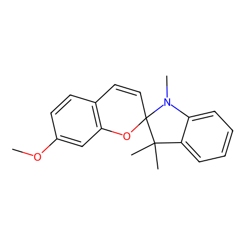 7-Methoxy-1',3',3'-trimethyl-1',3'-dihydrospiro[chromene-2,2'-indole] structure