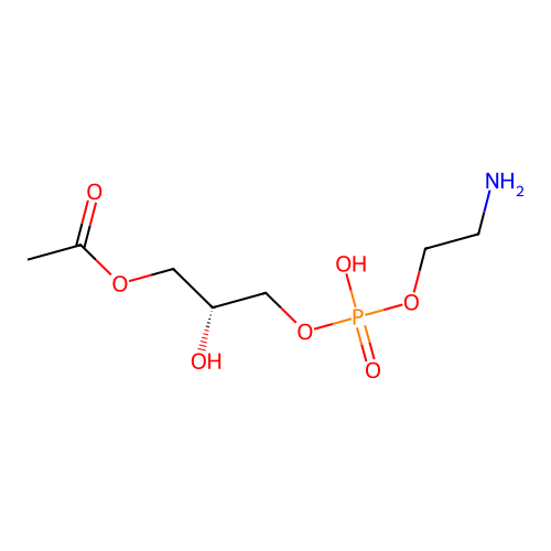 ((2R)-3-(2-aminoethoxy(hydroxy)phosphoryl)oxy-2-hydroxypropyl) acetate structure