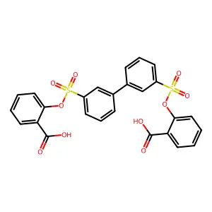 Biphenyl-5,5'-disulfonic acid, bis(salicylate) structure