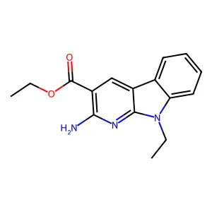 2-Amino-9-ethyl-3-pyrido[2,3-b]indolecarboxylic acid ethyl ester structure