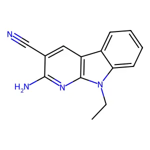2-amino-9-ethyl-9H-pyrido[2,3-b]indole-3-carbonitrile structure