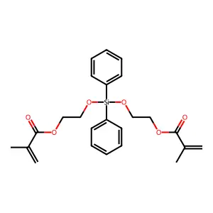 (二苯基硅亚基)双(氧基-2,1-亚乙基)双甲基丙烯酸酯 structure