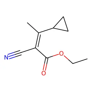ethyl (2E)-2-cyano-3-cyclopropylbut-2-enoate structure