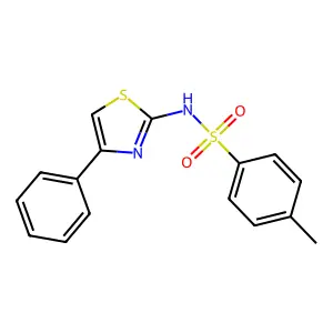 4-methyl-N-(4-phenyl-1,3-thiazol-2-yl)benzenesulfonamide structure