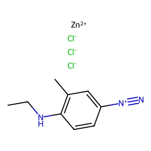 4-(乙氨基)-3-甲基苯重氮鎓氯化锌(1:1:3) structure