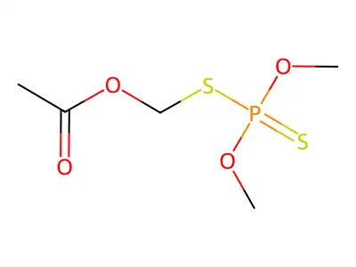 Phosphorodithioic acid, S-hydroxymethyl o,o-dimethyl ester, acetate structure