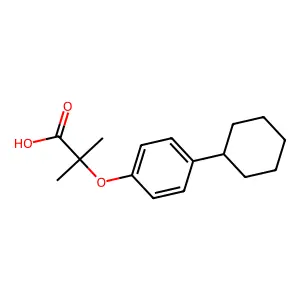2-(4-Cyclohexylphenoxy)-2-methylpropanoic acid structure